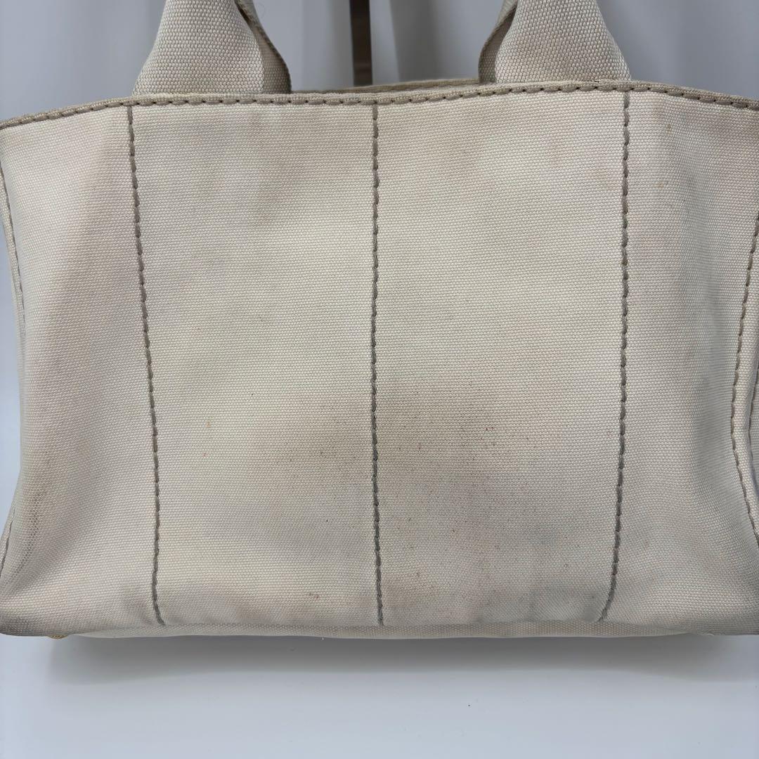 プラダ A4 白タグ トートバッグ ハンドバッグ 金枠ロゴ PRADA カナパ