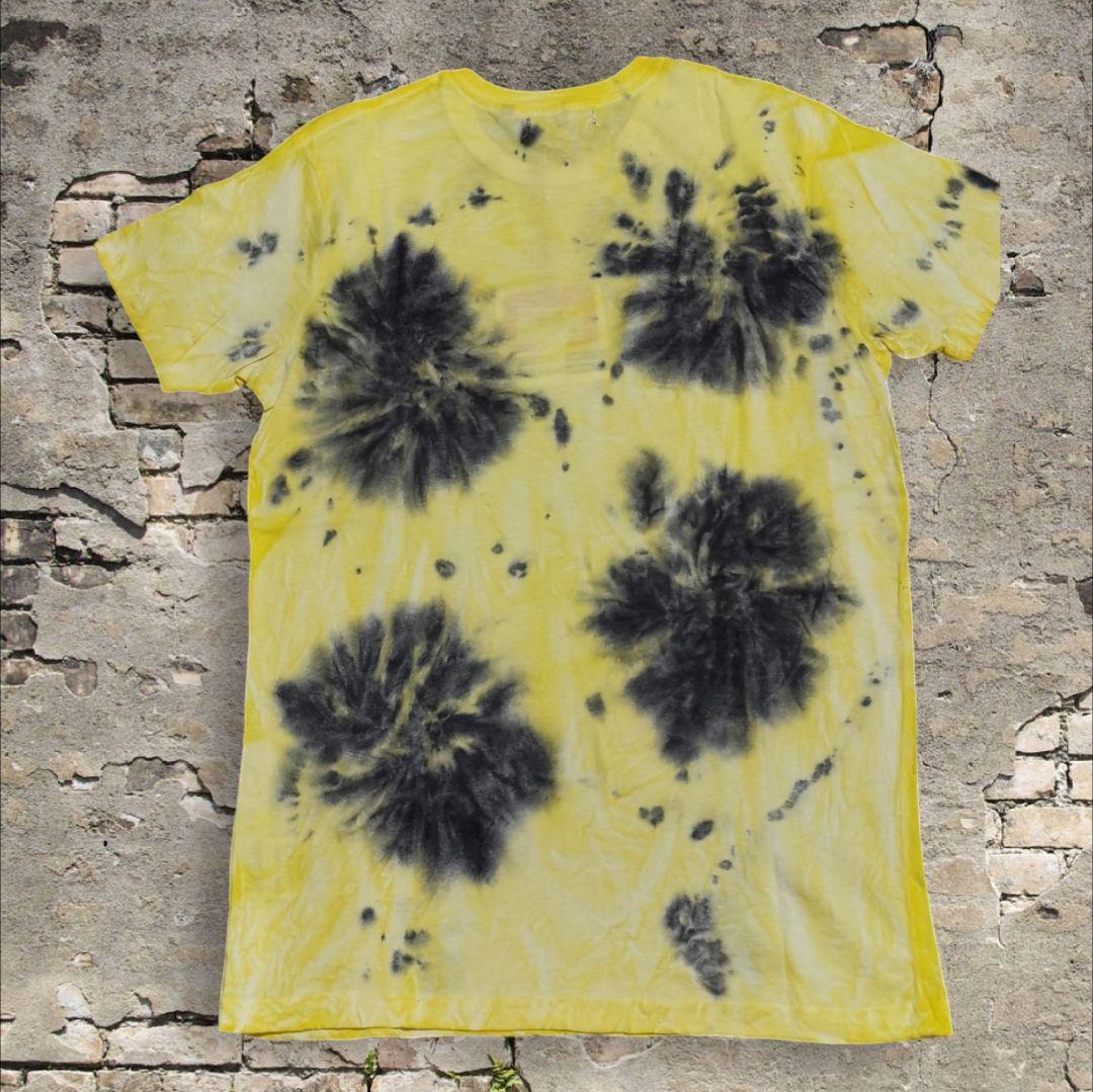 【メンズ】アダムス　手染め京絞りTシャツ　イエロー　Mサイズ