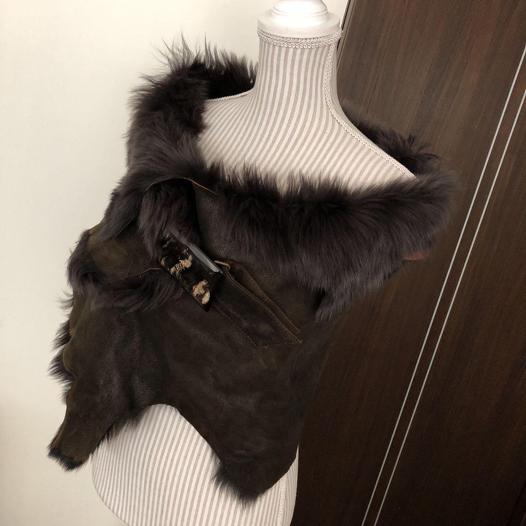 美品　Karl Donoghue ムートン ファー ショール ストール ケープ 最安値挑戦】 Karl Donoghue（カール ドナヒュー）の「KARL