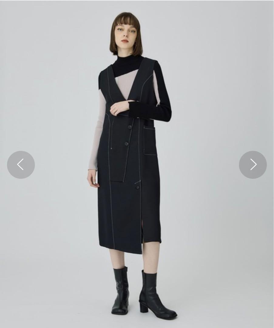 【室内試着のみ・超美品】UNITED TOKYO アシメカットステッチジャンスカ