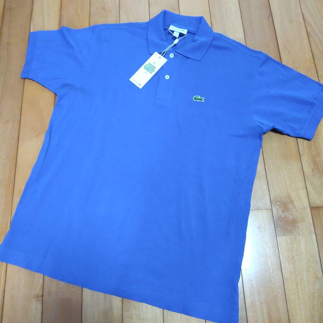 LACOSTE クラシックフィット ブルーポロシャツ US L