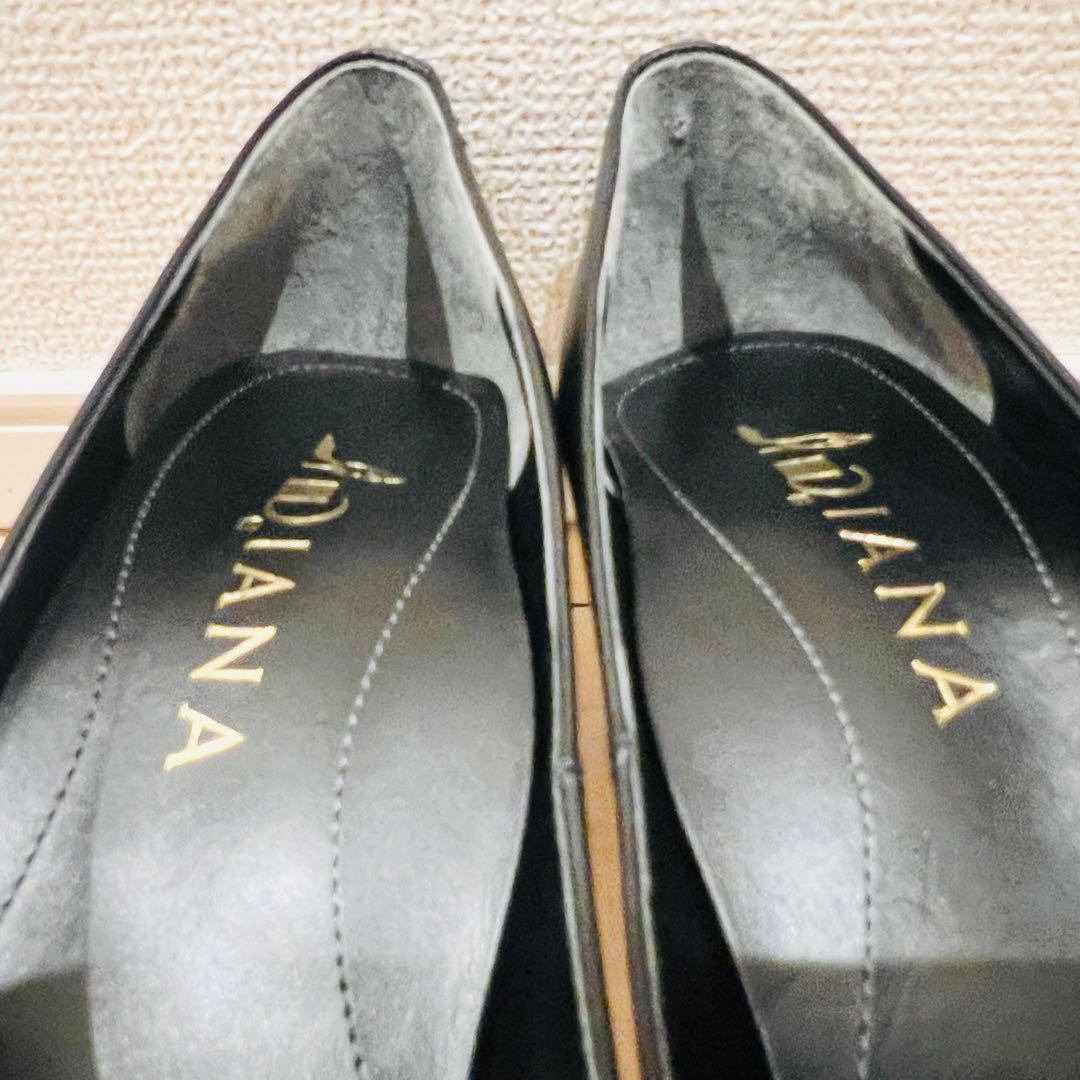 【数回使用程度】DIANA ダイアナ パンプス レザー ブラック 冠婚葬祭 数回使用程度】DIANA ダイアナ パンプス レザー ブラック 冠婚