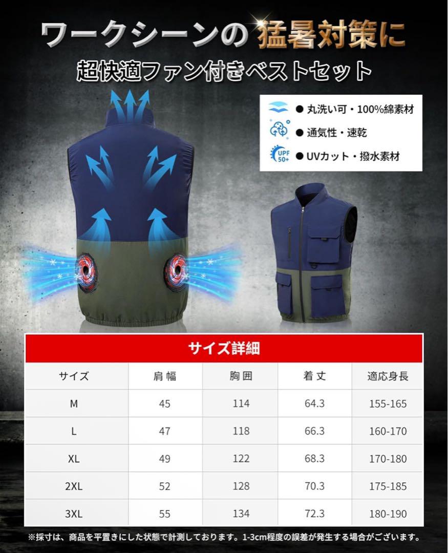 空調作業服 バッテリーセット ファン付きベストバッテリーセット 40000mAh