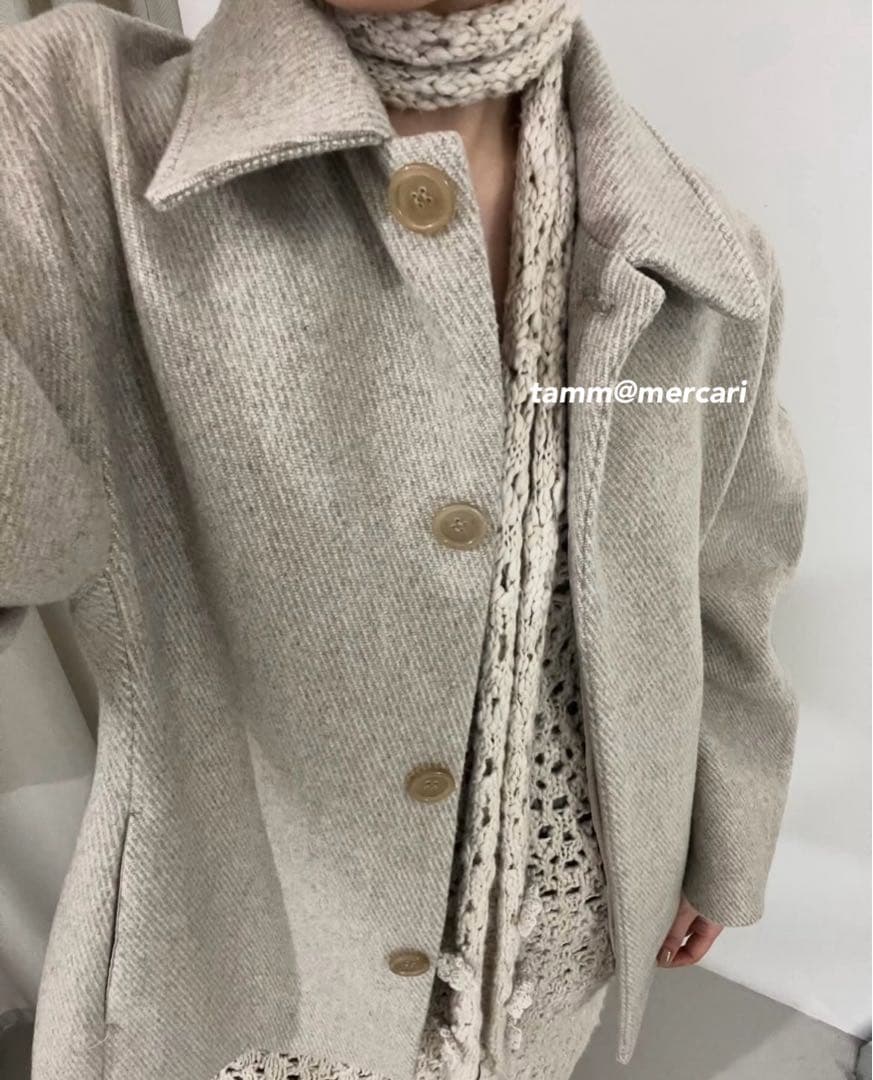 AMOMENTO アモーメント ウールコート ベージュ AMOMENTO アモーメント ウールコート ベージュ