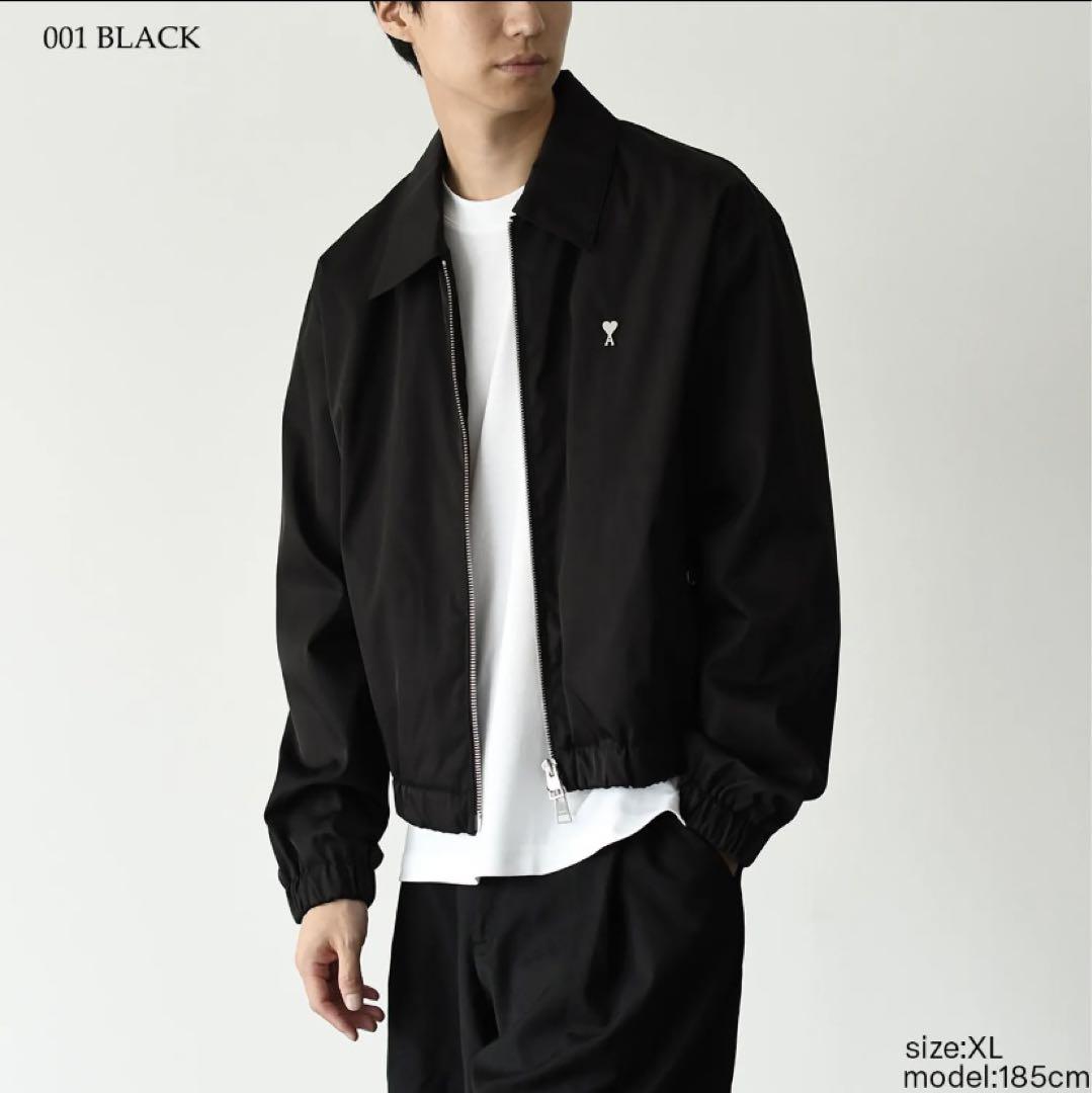 AMI Paris ジャケット AMI PARIS□ハートロゴ ジップジャケット Black (AMI PARIS