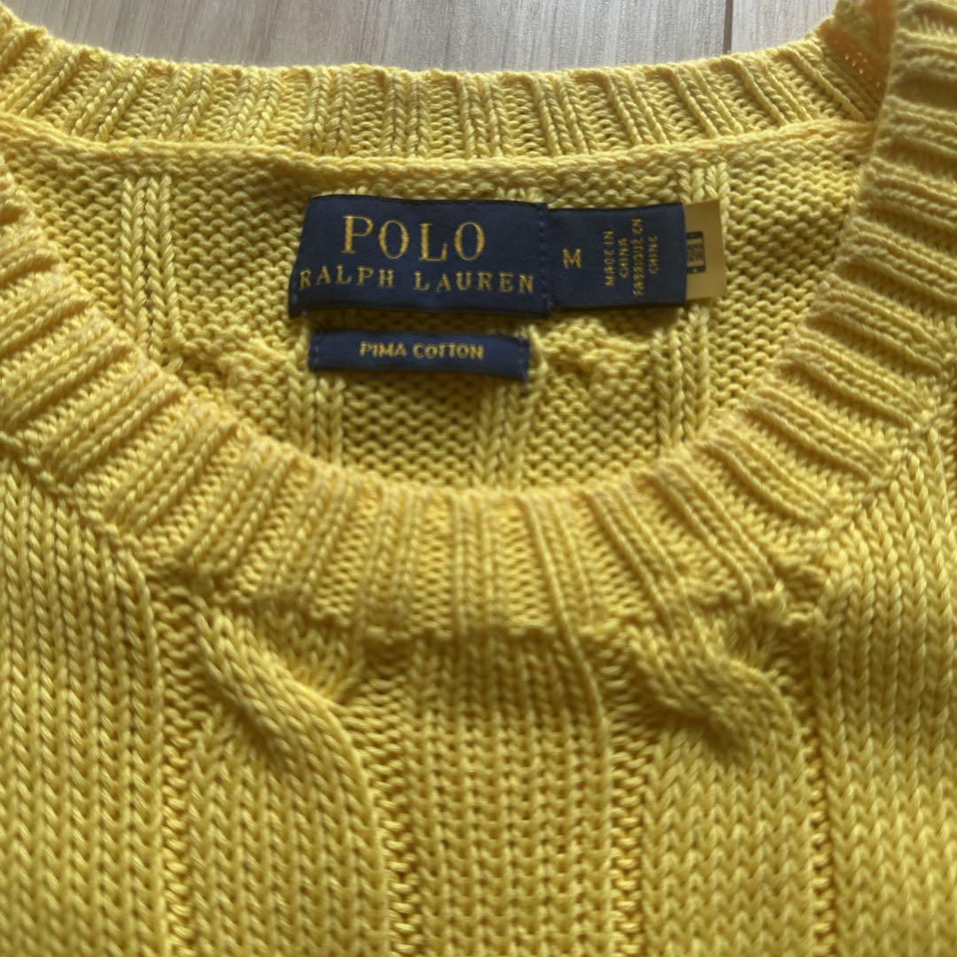 POLO RALPH LAUREN イエロー 半袖ニット M - メルカリ