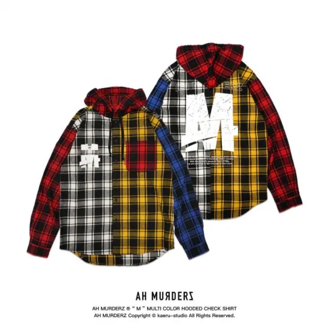 AH MURDERZ MULTI COLOR HOODED SHIRT AH MURDERZ MULTI COLOR HOODED SHIRT