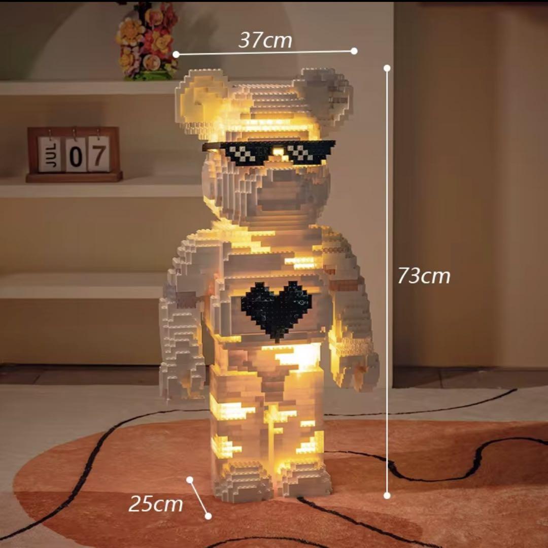 新品 Bearbrick ベアブリック1000% レゴ互換品 LED 付き