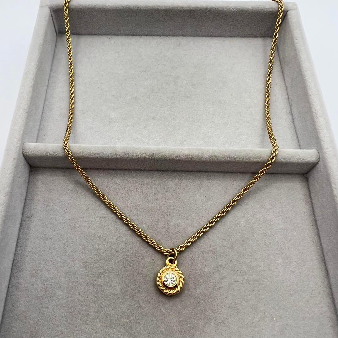 【美品】dior ストーン付き　ゴールドネックレス　ヴィンテージ