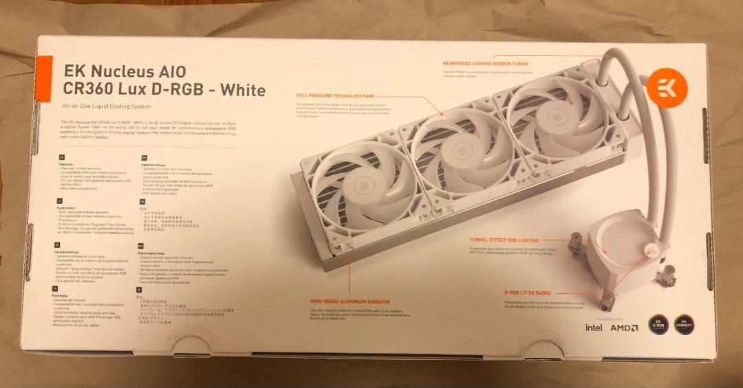 PC用ファン・クーラー EK Nucleus AIO CR360 Lux D-RGB - White
