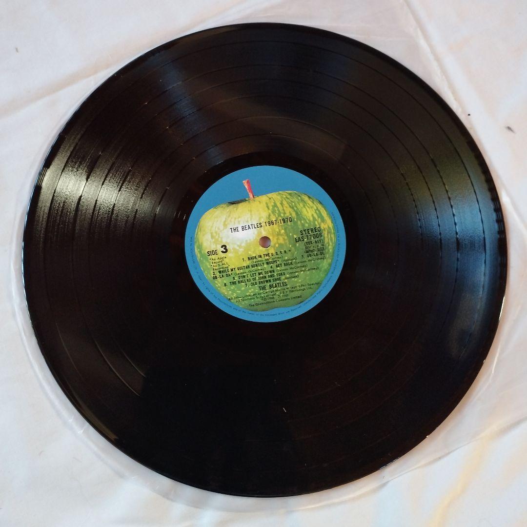 美品　レコード　国内盤　国旗帯　青盤　ビートルズ　LP　2枚組　ポスター付き