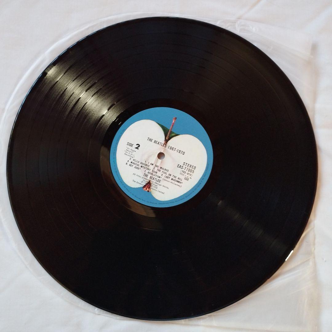 美品　レコード　国内盤　国旗帯　青盤　ビートルズ　LP　2枚組　ポスター付き