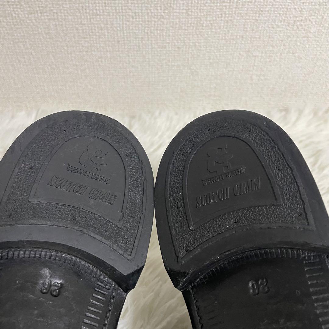 美品✨　スコッチグレイン　ビジネスシューズ　ストレートチップ　ブラック　レザー