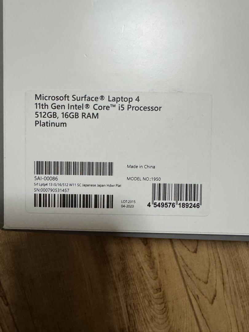Windowsノート本体 surface laptop4