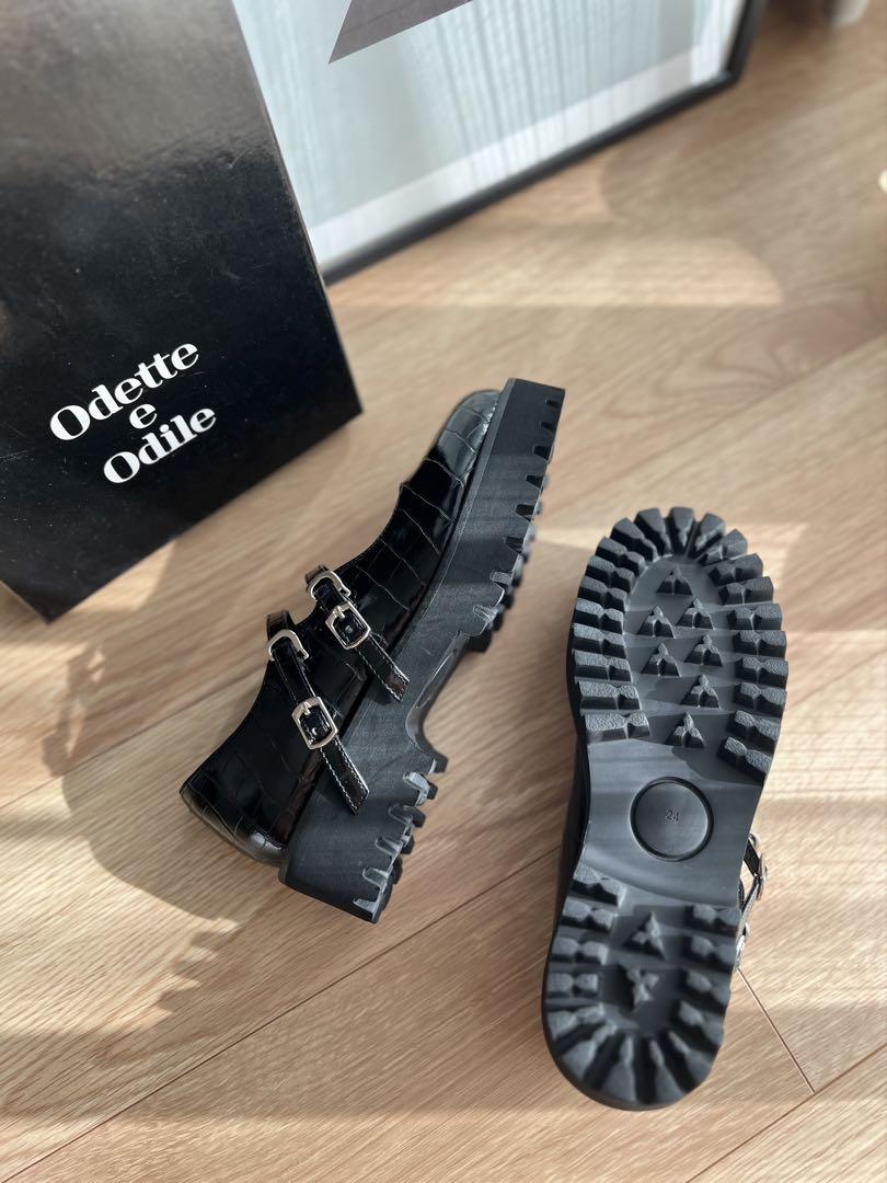 新品　Odette e Odile クロコ型押しシューズ　24cm