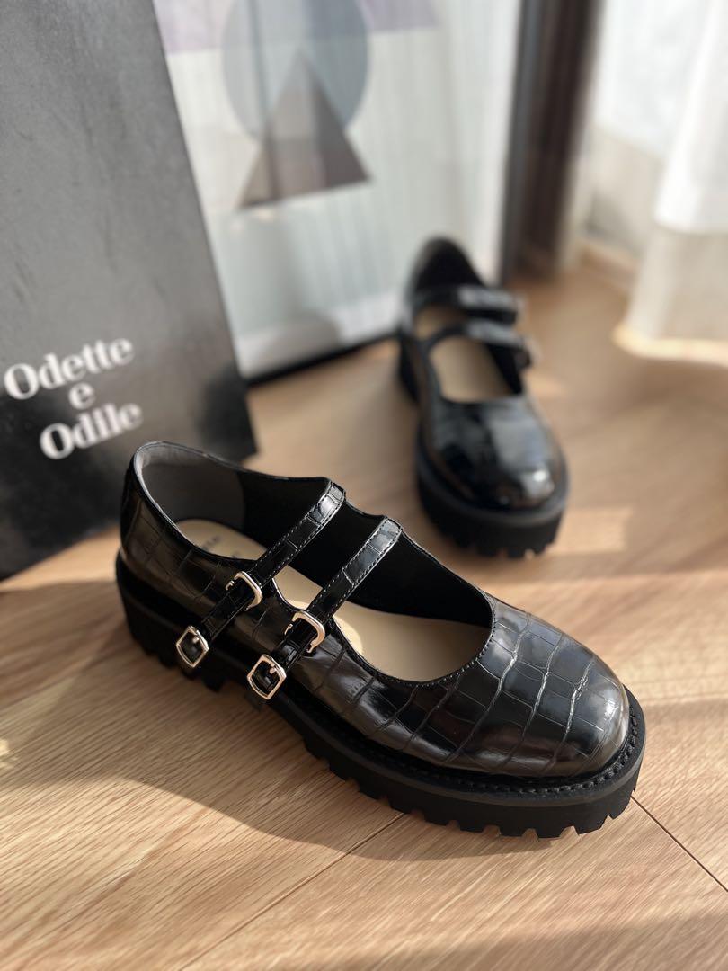 新品　Odette e Odile クロコ型押しシューズ　24cm
