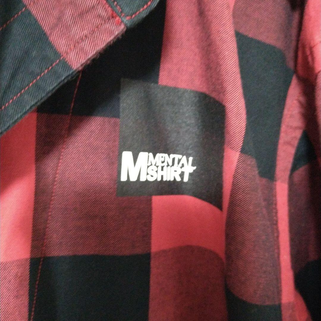 清春 ムーンエイジデビルメント MENTAL フード付赤黒チェックシャツ 清春 ムーンエイジデビルメント MENTAL フード付赤黒チェックシャツ