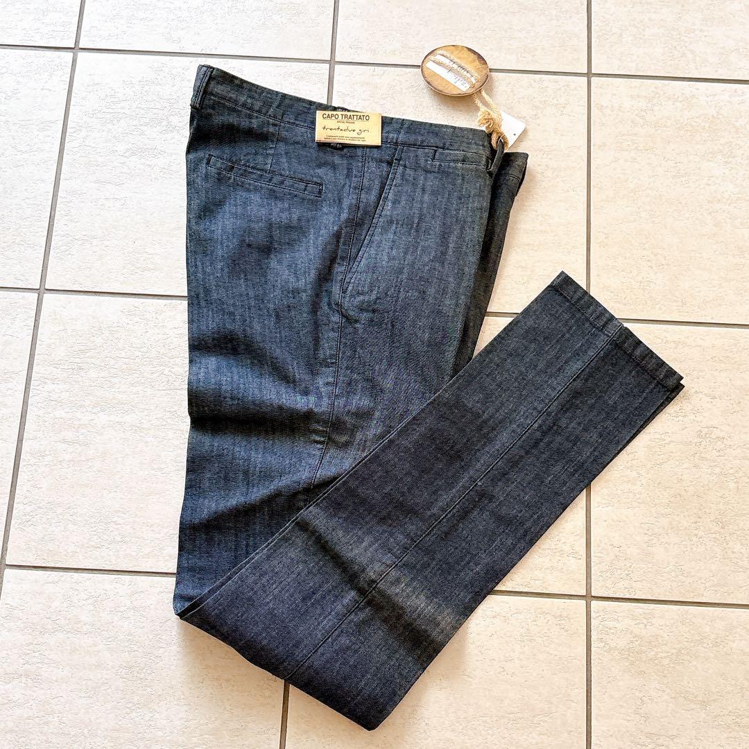 イタリア製濃紺メンズデニムチノパン trentadue