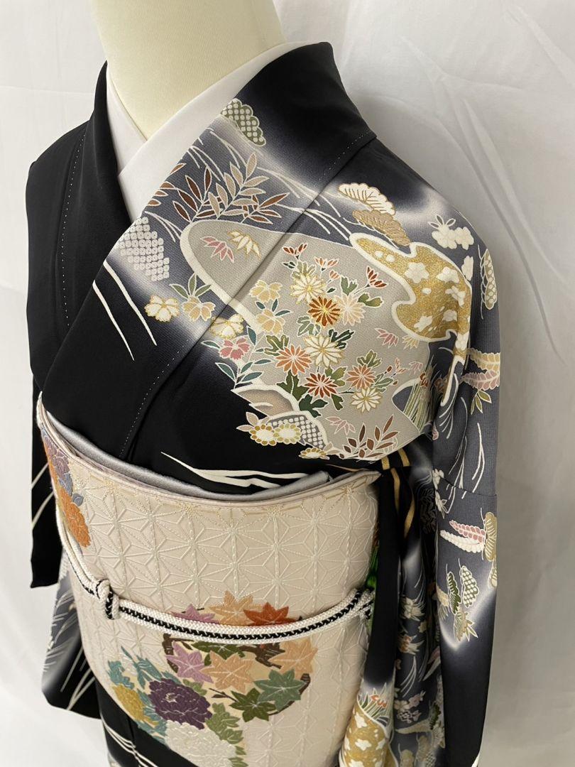 美品　正絹袷　手描き友禅訪問着単品