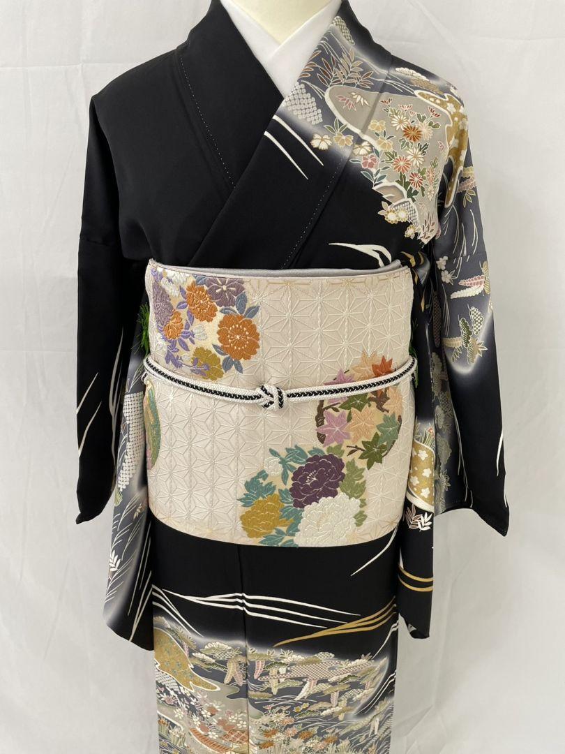 美品　正絹袷　手描き友禅訪問着単品