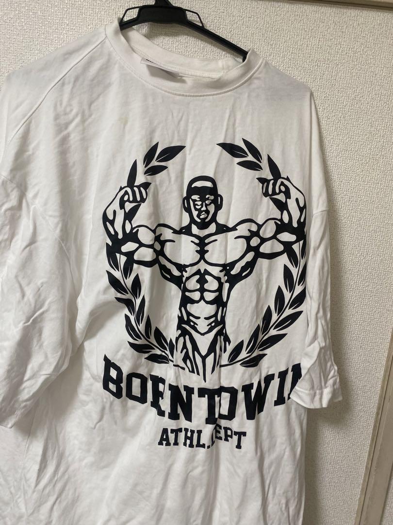BORNTWIN ボディビルダー Tシャツ サイズLさいず
