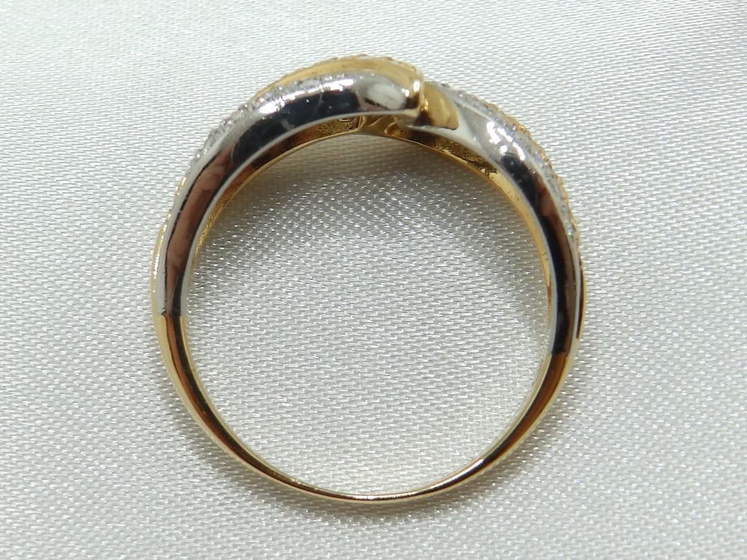 【金・プラチナ】天然ダイヤモンドのコンビリング【0.58ct】【0.066ct】