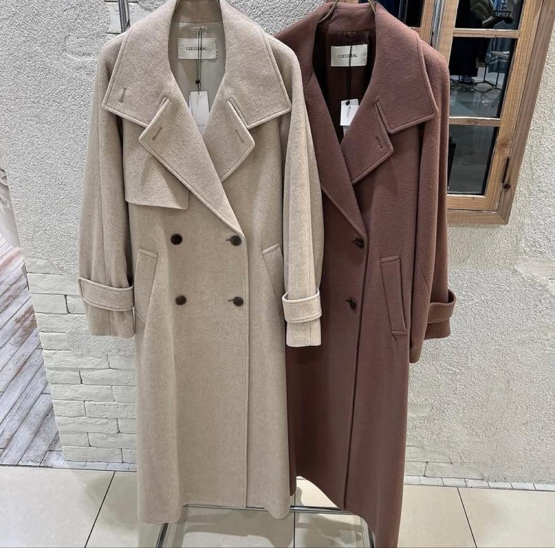 cocodeal ココディール ウールトレンチコート ベージュ cocodeal ココディール ウールトレンチコート ベージュ