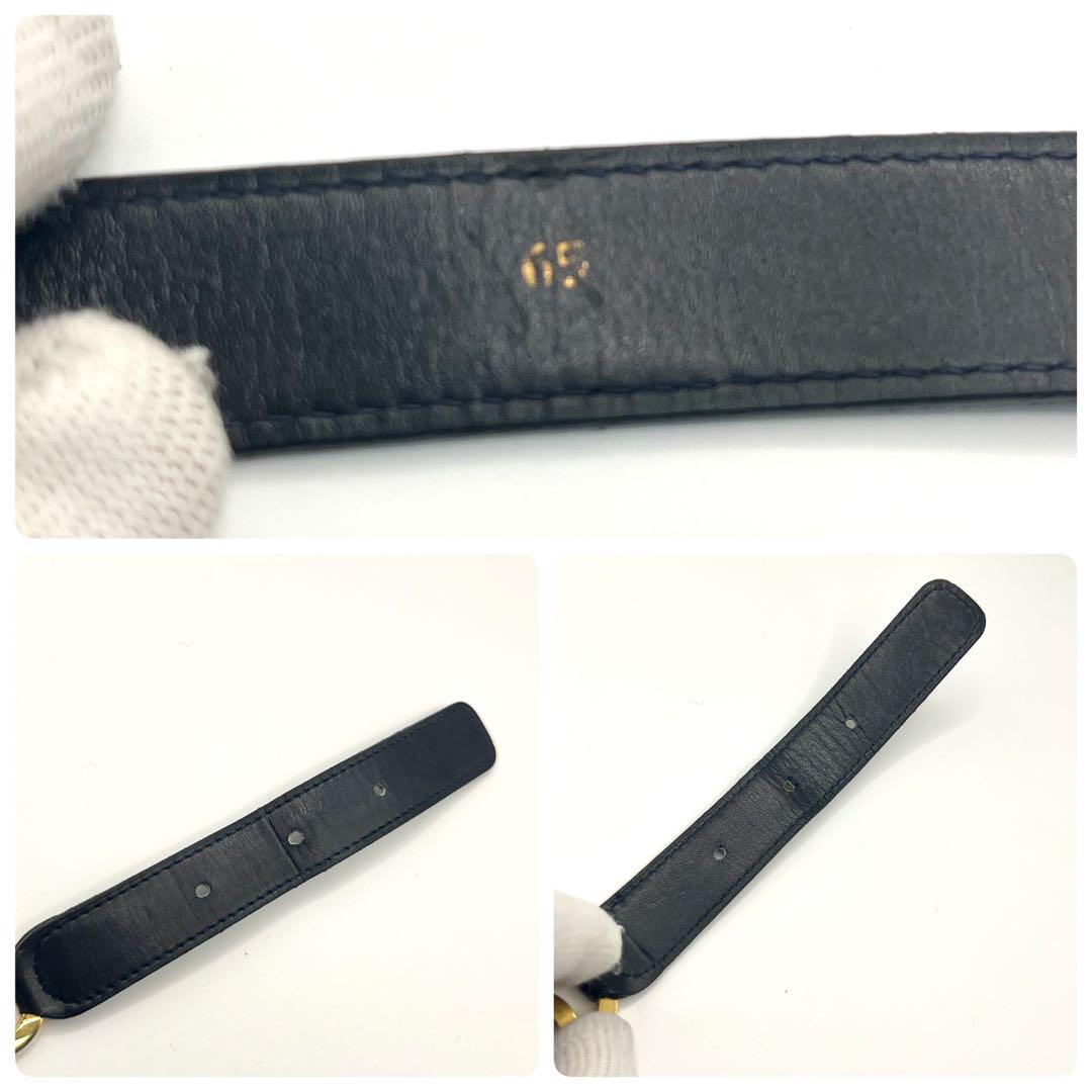 希少✨　CHANEL ココマーク　ベルト　ブラック　レザー　ゴールド　レディース