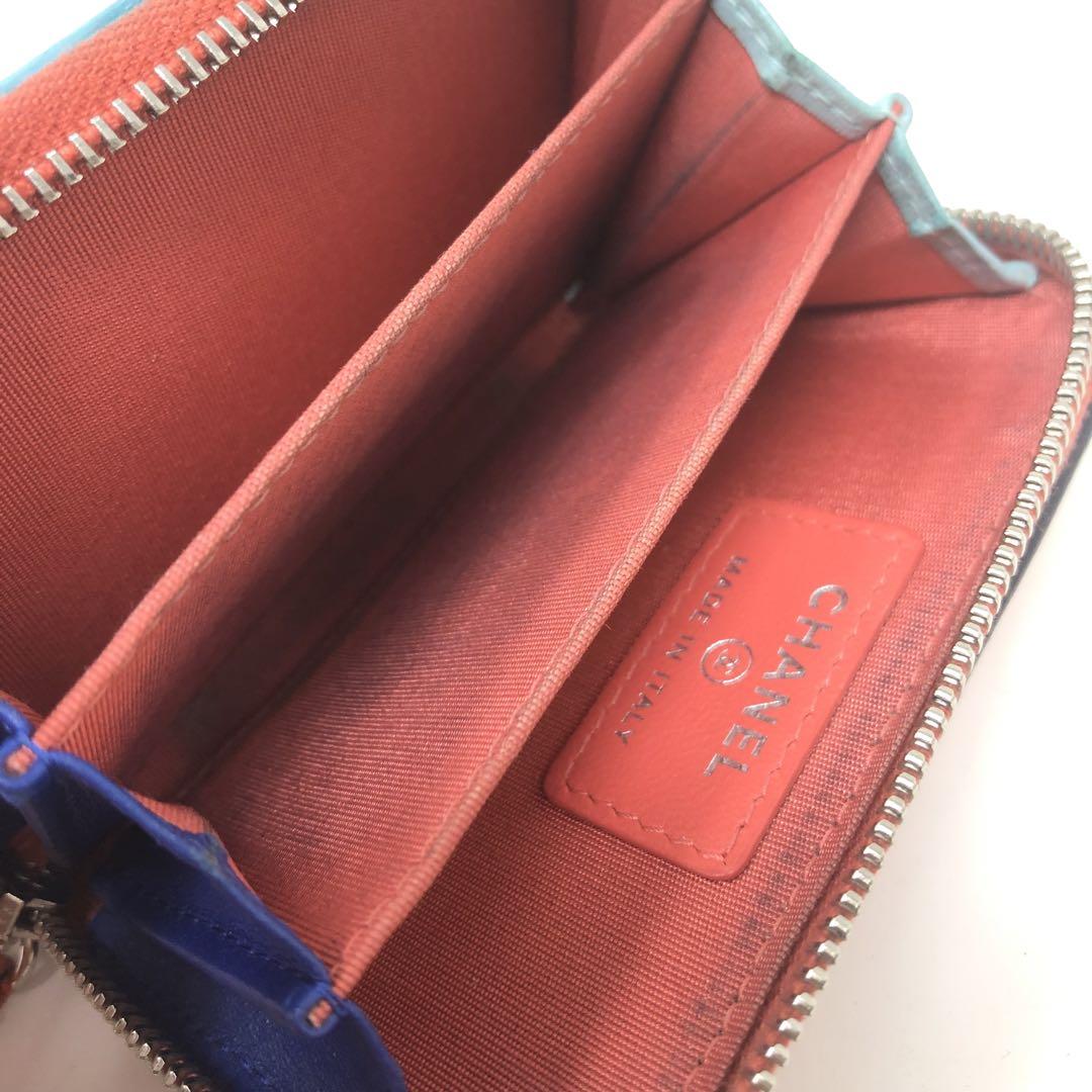 CHANEL カラフルステッチ　マトラッセ コインケース
