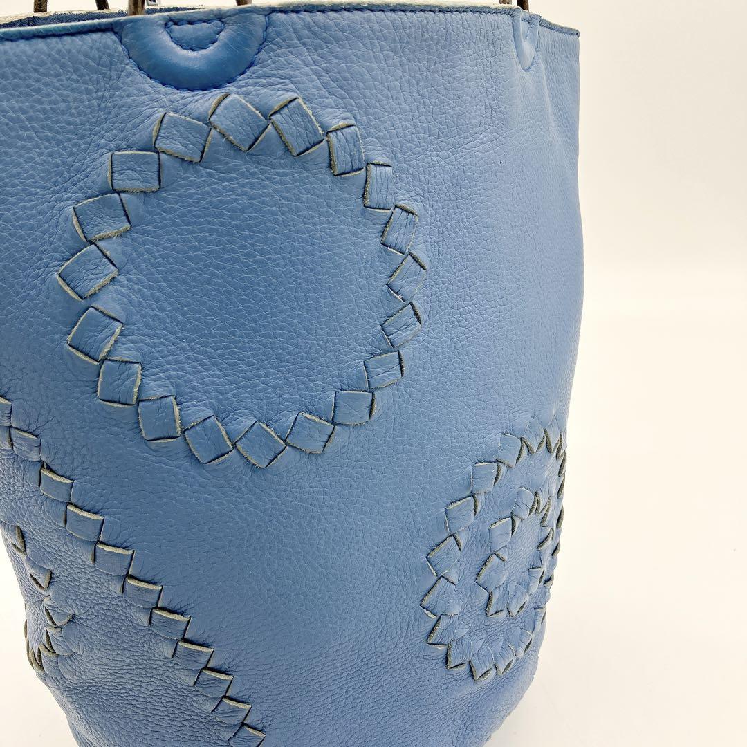 BOTTEGA VENETA】トートバッグ イントレチャート レザー ブルー