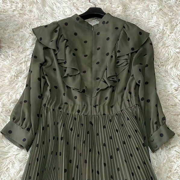 【極美品♡完売品】グレースコンチネンタル　ドットプリントシフォンワンピース　36