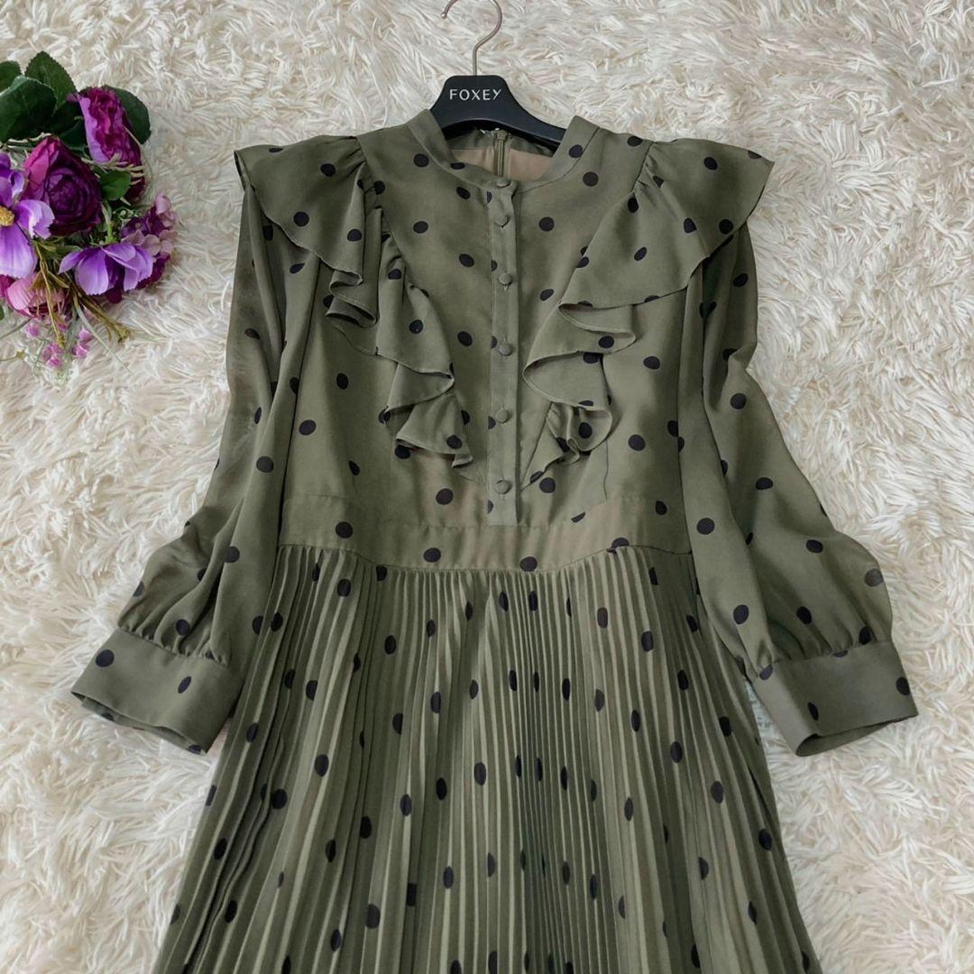 【極美品♡完売品】グレースコンチネンタル　ドットプリントシフォンワンピース　36