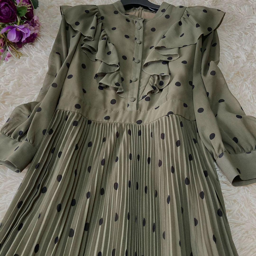 【極美品♡完売品】グレースコンチネンタル　ドットプリントシフォンワンピース　36