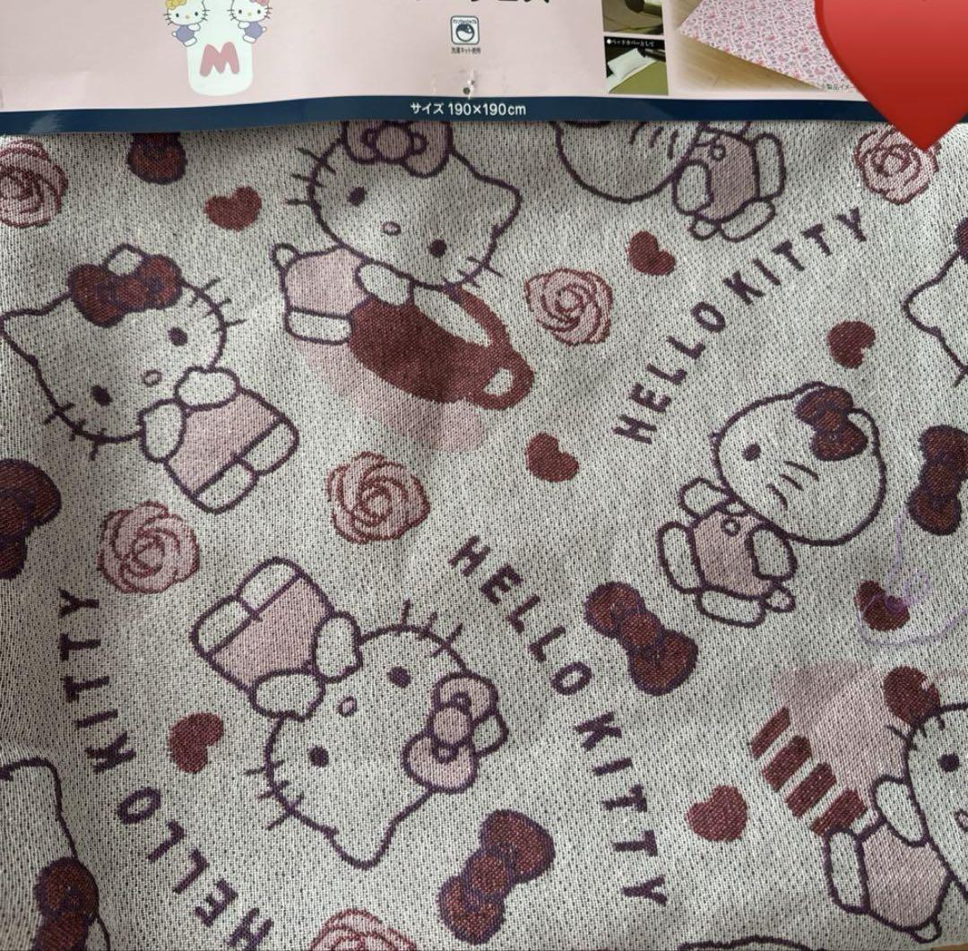 新品♡hello kitty ハローキティ　フリークロス　ラグ　カバー　こたつ