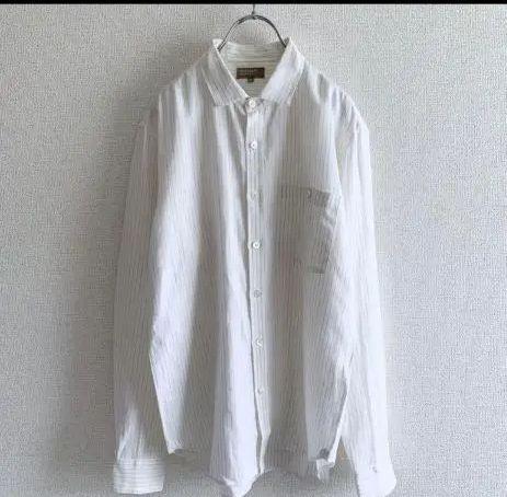 極美品 マーガレットハウエル 麻 リネン ストライプシャツ 極美品 マーガレットハウエル 麻 リネン ストライプシャツ