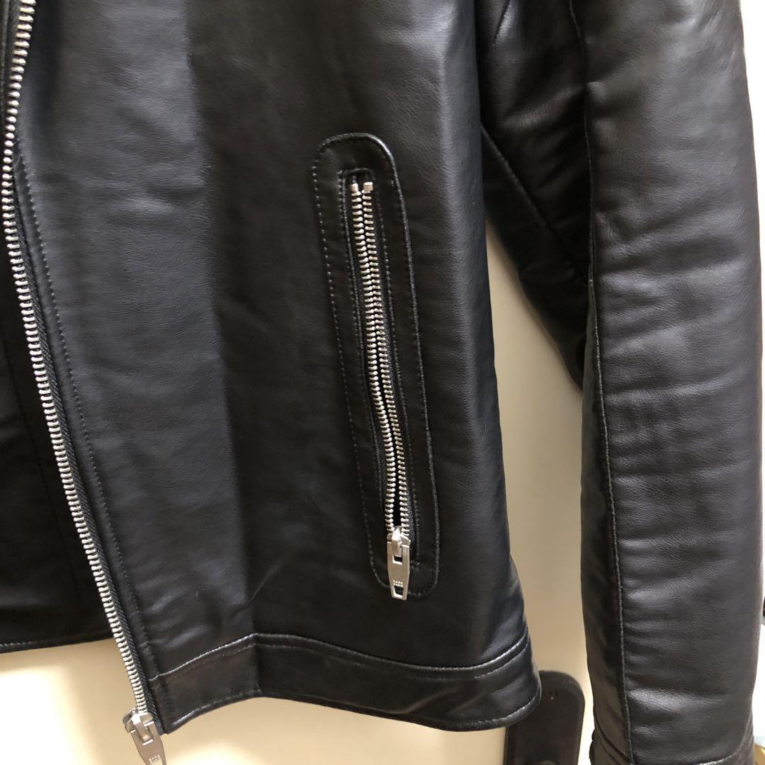 ZARA ブラックレザージャケット L送料 無料 通販
