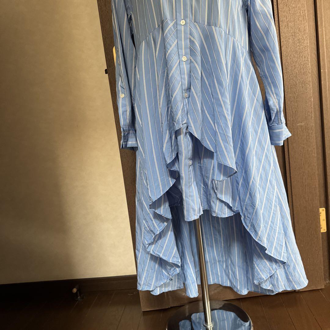 スナイデル♡snidel水色 ストライプ ロングシャツドレス