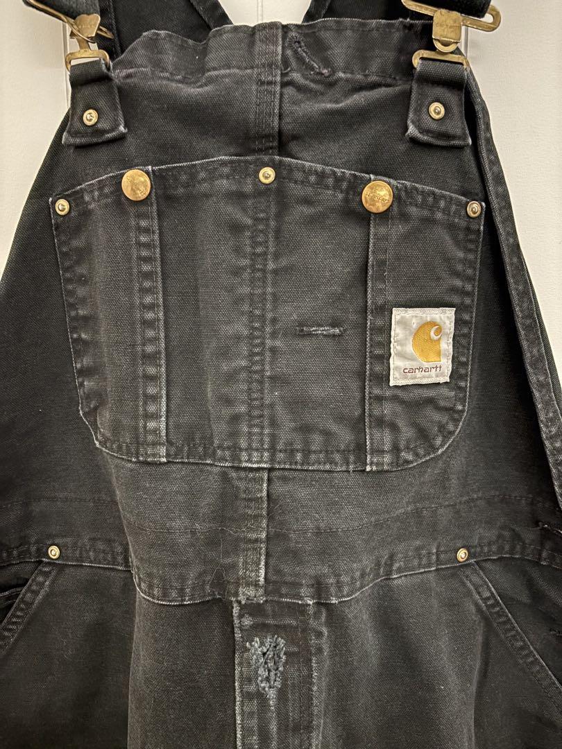 Carhartt オーバーオール ブラック 38x30 USA製 - メルカリ