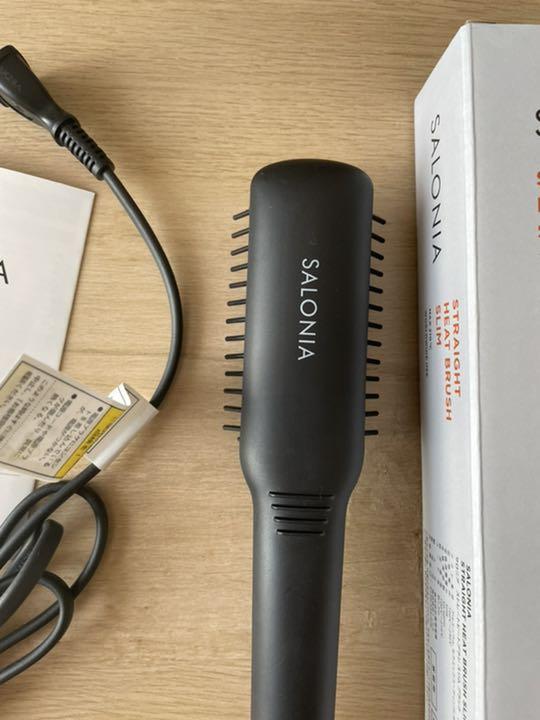 最適な価格 SALONIA ストレートヒートブラシ スリム ブラック 最適な価格 SALONIA ストレートヒートブラシ スリム ブラック
