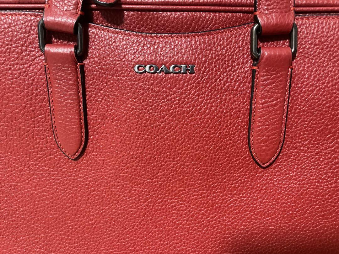 COACH レザー ビジネスバッグ レッド