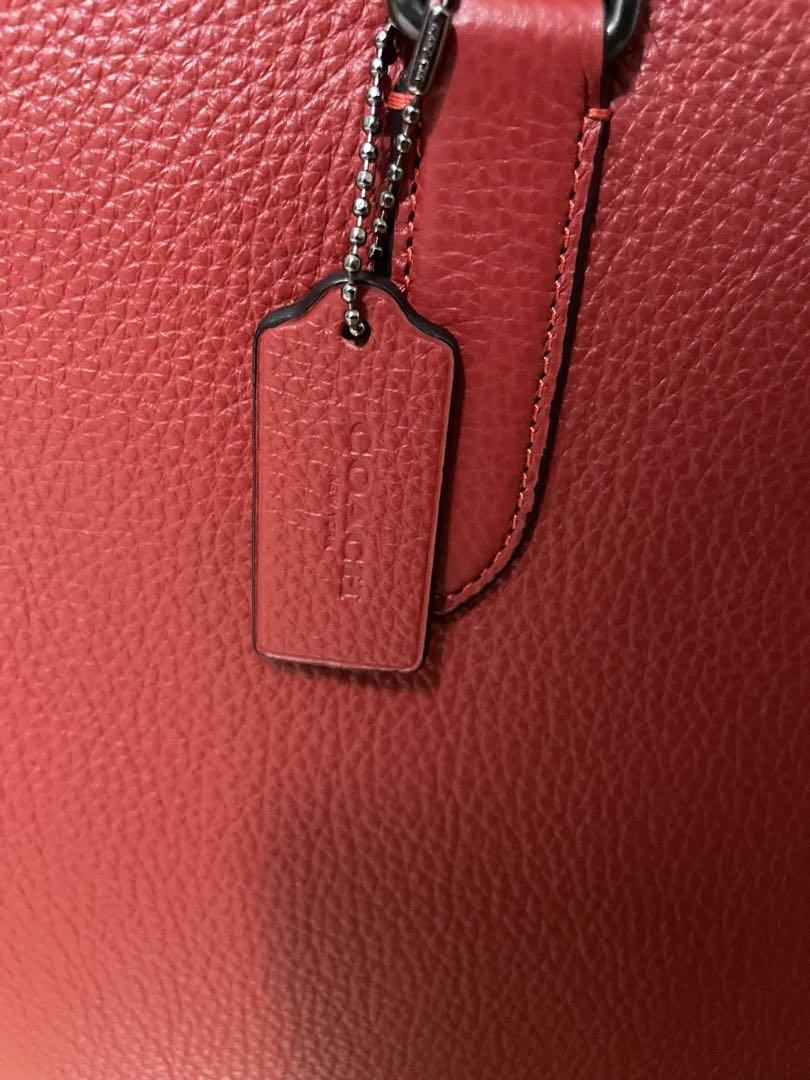 COACH レザー ビジネスバッグ レッド