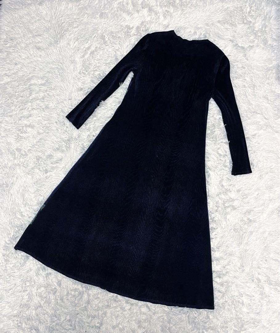 新品 FRENCH PAVE 個性的 花柄 ストーン ワンピース しぼ ロング 新品 FRENCH PAVE 個性的 花柄 ストーン ワンピース しぼ ロング