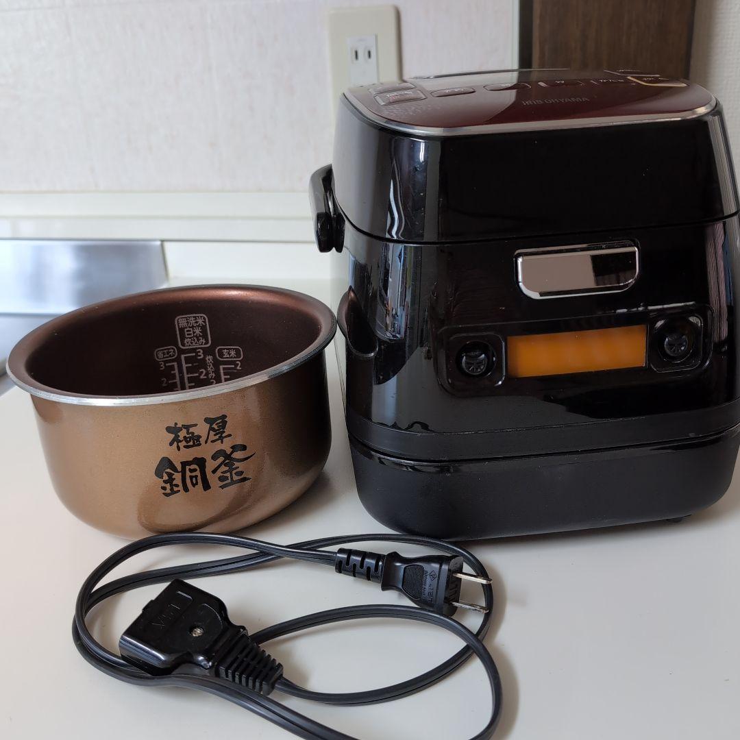 IH炊飯器 黒・赤 銅コーティング内釜 アイリス 炊飯器 黒赤 銅製内釜 3合 - メルカリ