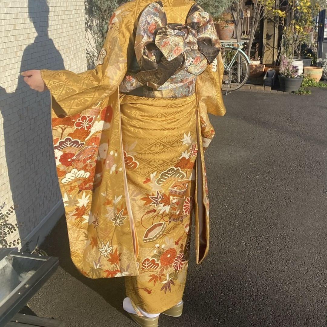 振袖 成人式 黄色 セット販売 着物