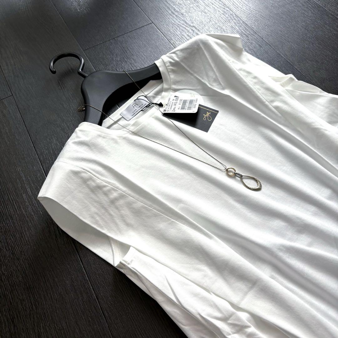 新品スコットクラブ　Agaアーガ 綿100%綺麗目ロング丈ノースリーブTシャツ