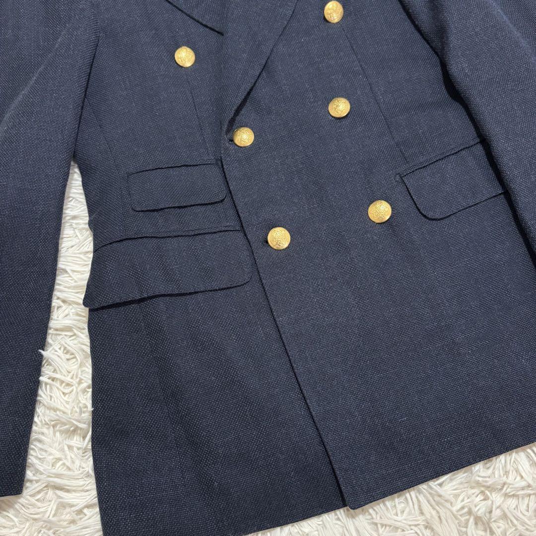DORMEUIL × SHIPS 紺ブレ ダブル ブレザー 四者混 金ボタン