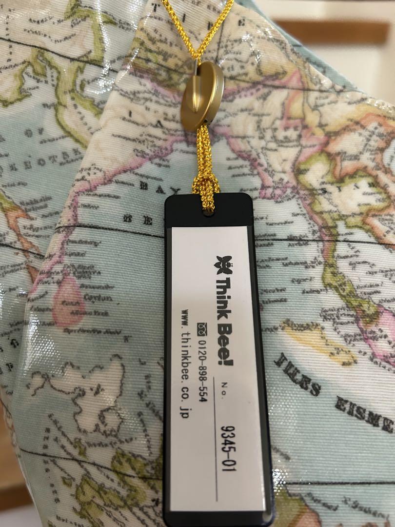 美品 シンクビー バッグ 世界地図柄 撥水加工 ビニール Think