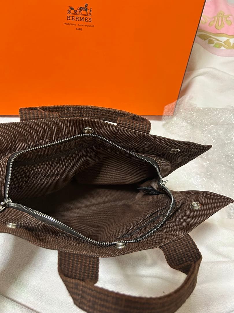 Hermes ブラウン 茶色エールライン　トートバッグ