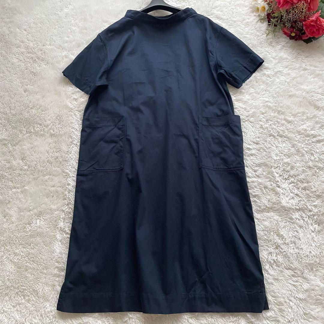 BEAMS BOY✨カットソーワンピース　半袖　ネイビー　ロング　洗える　日本製