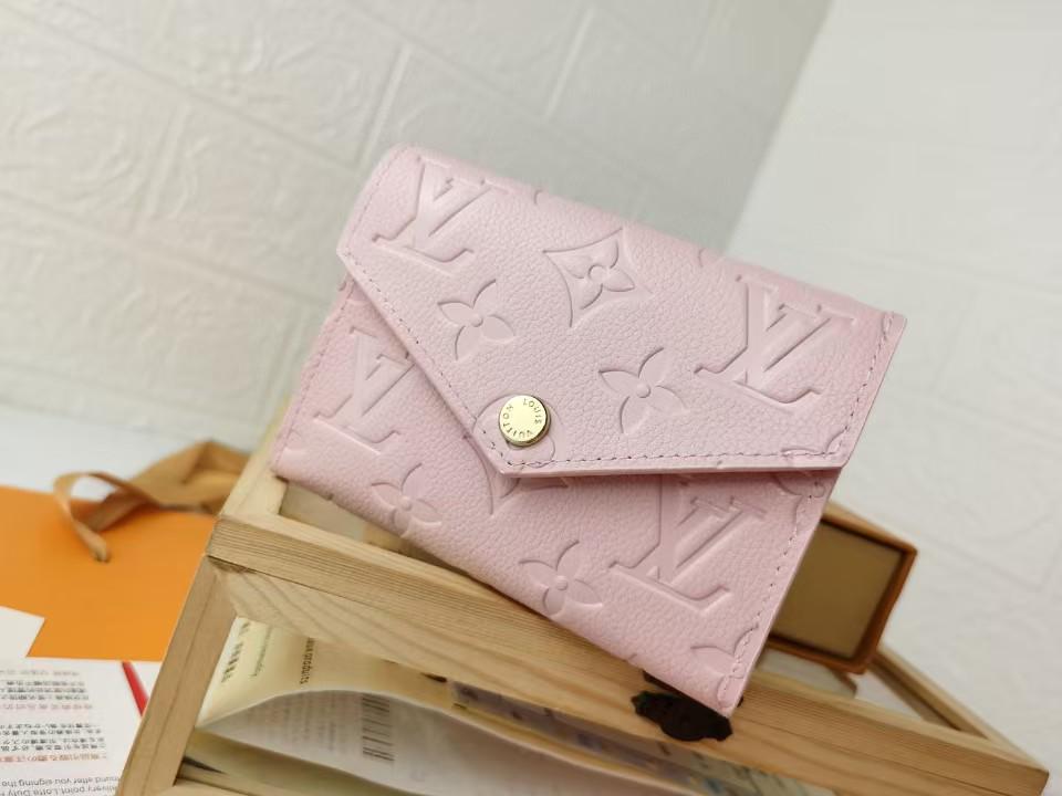 Louis Vuittonルイ?ヴィトン ピンク色 三つ折り財布